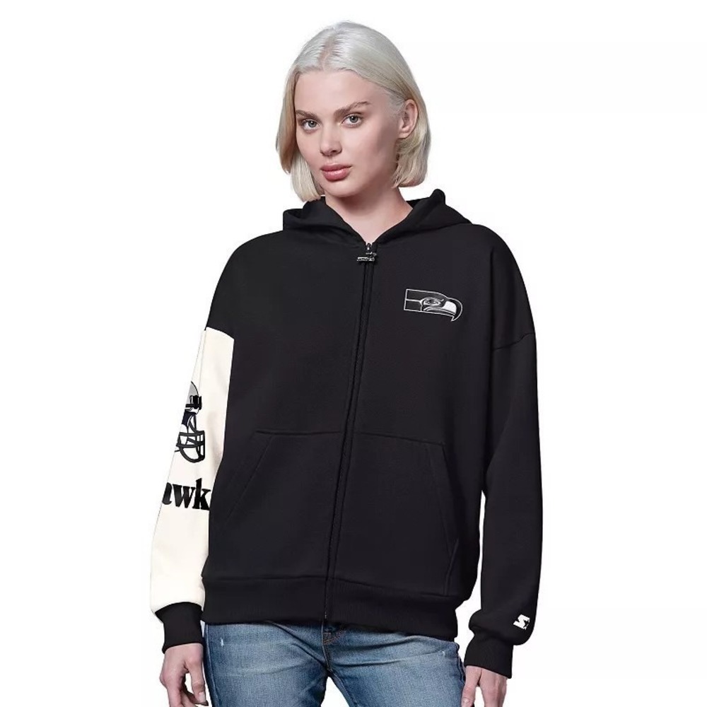 Seattle Seahawks Starter Women's NFL 4th Down Full-Zip Hoodie Size S